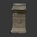 Detailed Stone Pillar With Carved Patterns Circular Top And Decorative Base Design 3d model