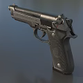 Classic Black Beretta 9x19 Pistol With Textured Grip And Metal Components