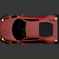 Red High Performance Sports Car With Sleek Exterior And Large Rear Spoiler Design