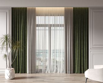 Modern Curtains 3d model