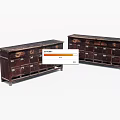 Dark Wooden Storage Cabinets With Multiple Drawers And Traditional Design