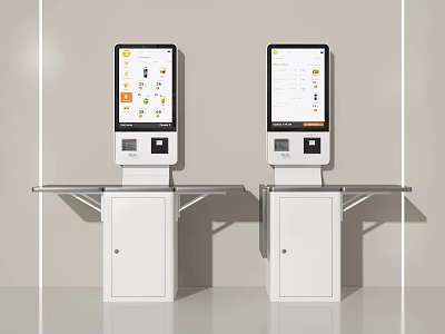 Modern Commercial Self Service Equipment With Interactive Touch Screen For Business Use 3d model