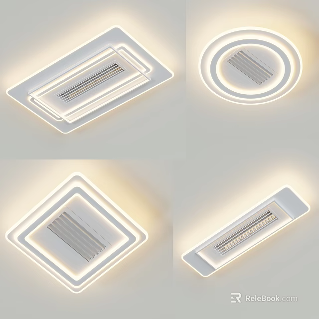 Modern Ceiling Lights With Various Shapes And Illumination 3d model 