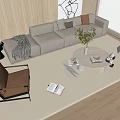 Modern Sofa Coffee Table Combination Multiplayer Sofa 3d model