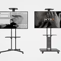 Modern TV Screens on Mobile Rolling Stands for Presentation and 3d model