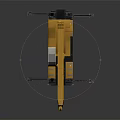 Yellow Truck Mounted Crane With Extended Boom And Outriggers On Black Surface 3d model