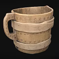 Artisan Handcrafted Wooden Cup With Intricate Carved Patterns And Vintage Design