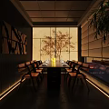 Elegant Luxury Japanese Restaurant With Open Chef Counter And Cozy Warm Ambient Dining Interior Design