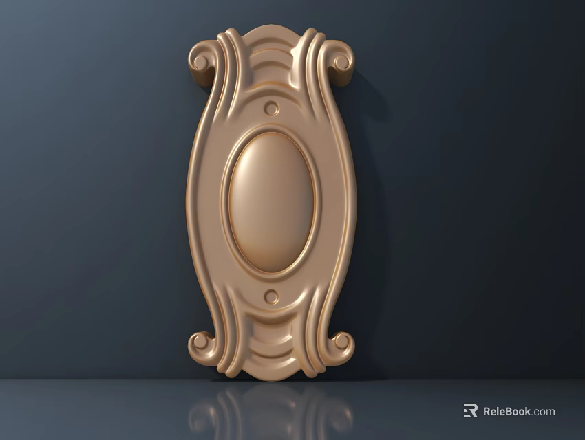 Elegant Golden Carving Decorative Wall Mounted Design With Intricate Patterns 3d model