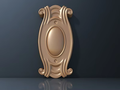 Elegant Golden Carving Decorative Wall Mounted Design With Intricate Patterns 3d model