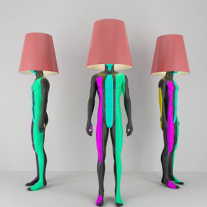 Modern Alien Floor Lamp Male Body Art Floor Lamp 3d model