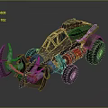 Modified Combat Vehicle Weapon With Mechanical Claw And Red Fuel Tank