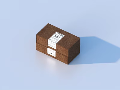 Brown Household Storage Box With White Label For Practical Home Use 3d model