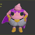 Pink Character Creature With Purple Cape Yellow Gloves White Pants Black Armor And Yellow Boots