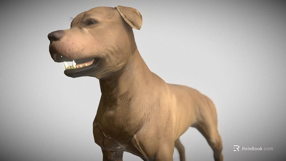 Realistic Brown Dog 3D Model With Detailed Fur And Expressive Features 3d model 