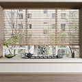 New Chinese Bamboo Curtain Pull Curtain 3d model