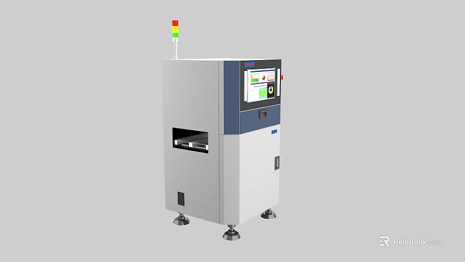 Industrial Equipment With Digital Display Screen Colored Indicator Lights Control Panel And Stable Support Legs 3d model 