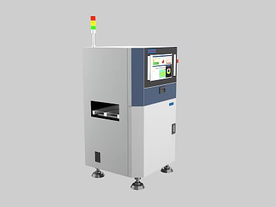 Industrial Equipment With Digital Display Screen Colored Indicator Lights Control Panel And Stable Support Legs 3d model