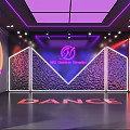 NS Dance Studio Sports Fitness Space With Neon Lights And Dance Environment