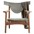 Elegant Accent Chair With Wooden Frame Gray Upholstered Cushion And Armrests
