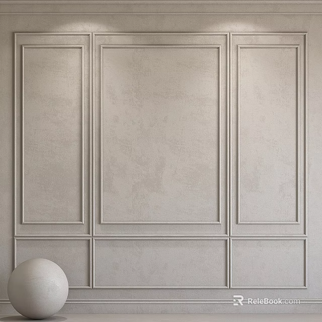 Stylish Gypsum Molding Wall Panels For Elegant Modern Interior Design 3d model 