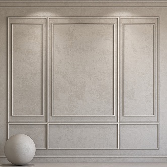 French Wall Panel Wall Decoration Line Gypsum Line 3d model