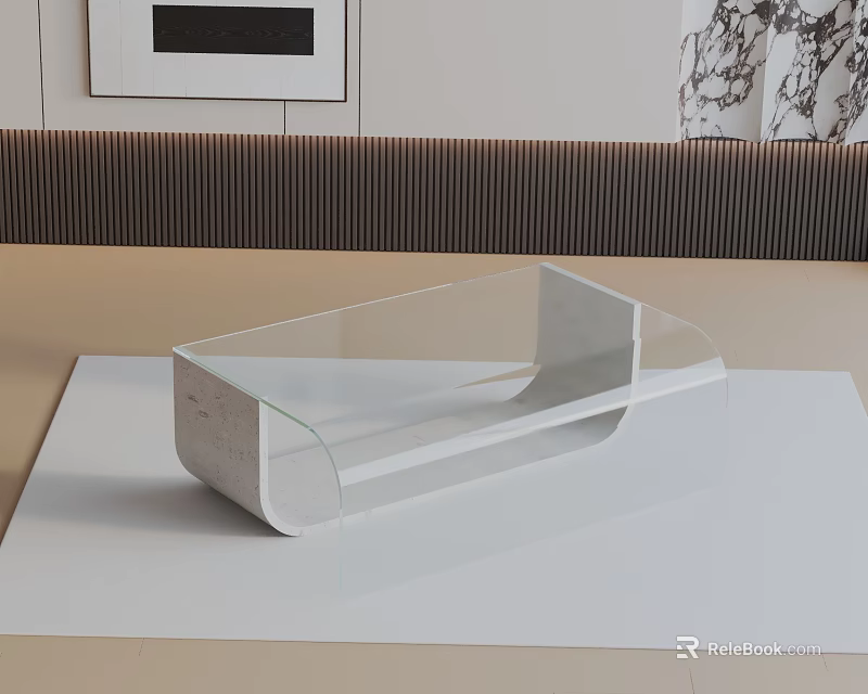 Modern Sofa And Coffee Table Set With Glass Top And Marble Base For Living Room 3d model 
