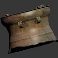Ancient Bronze Vessel With Lid Ring Handles And Ornate Surface Design