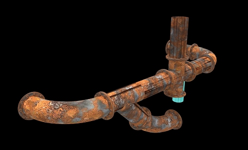 Discarded old factory equipment 3d model