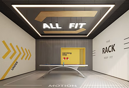 Table Tennis Activity Room 3d model