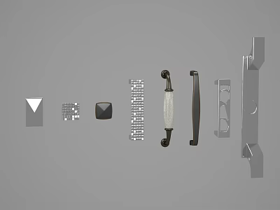 Various Stylish Handles For Cabinets Doors And Furniture With Modern Designs 3d model