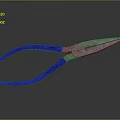 Abstract Painting of Blue Handled Pliers With Silver Metal And Gray Gradient Background