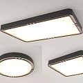 Modern Minimalist Ceiling Lights With Rectangular Round Shapes And Bright White Light 3d model