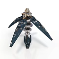 Character Piloted Mechanical Bio Creature Featuring Multi Winged Structure And Spiral Base Design 3d model