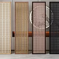 Modern Partition Screens With Multi Colored Perforated Patterns And Decorative Design