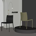 Modern POLIFORM Dining Chairs In Black And Beige Leather With Sleek Interior Display Design