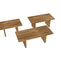 Plain Rectangular Wooden Dining Table With Simple Modern Design And Sturdy Structure 3d model