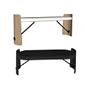 Modern Upholstered Benches With Wooden Legs And Metal Frames In Light Dark Tones