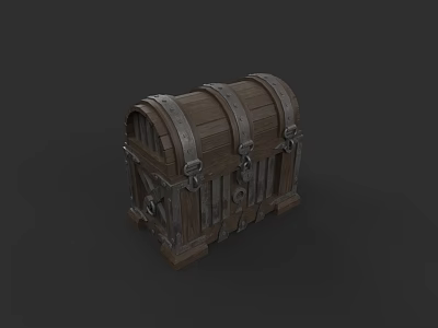 Vintage Wooden Chest of Drawers With Metal Clasps and Arched Top Design 3d model