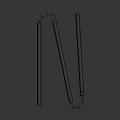 Practical Household Black Long Sticks Connected With Metal Rings For Daily Use