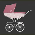 Modern Stroller Children's Carriage Toddler Stroller 3d model