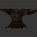 Heavy Duty Metal Anvil With Flat Top Horn And Solid Base On Reflective Dark Background