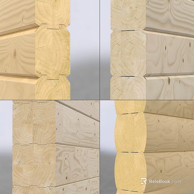 Wooden Components With Traditional Joinery Details Viewed From Multiple Angles 3d model