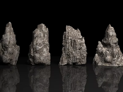 Natural Textured Rock Garden Ornaments With Realistic Surface For Landscaping 3d model