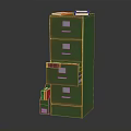 Practical Green Shoe Cabinet Featuring Multiple Drawers And Open Drawer Storage Design