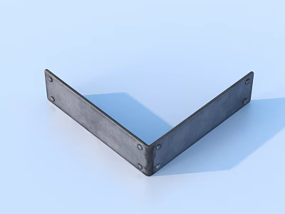L Shaped Metal Bracket With Holes For Structural Connection And Support 3d model