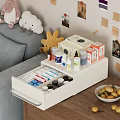 White Home Cabinet With Open Drawer Storing Medicine Supplies And Bottles