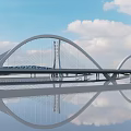 Bridge Decoration Design of Elevated Bridge of River-Crossing Bridge 3d model