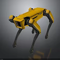 Yellow Four Legged Robotic Equipment With Mechanical Legs And Sturdy Industrial Build