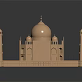 Golden Decorative Furniture Ornament In Architectural Style With Dome And Minaret Features